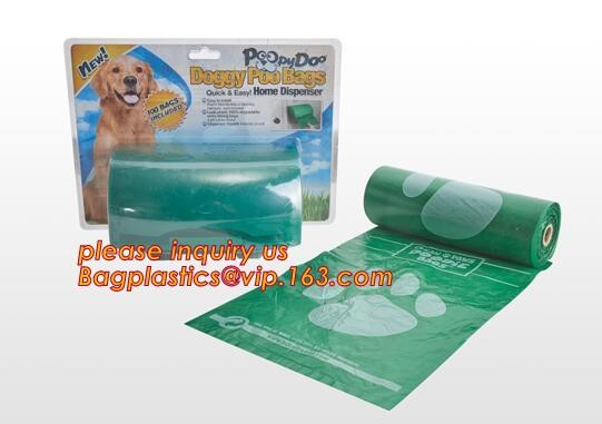 High Quality Eco-friendly Degradable Fashion With Printing Doggy Pet Dog Waste Poop Bags, Eco friendly pet dog waste poo