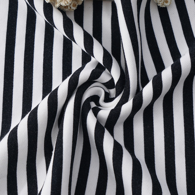 Yarn Dyed Cotton French Terry Fabric Stripe Breathable Soft 32S Material
