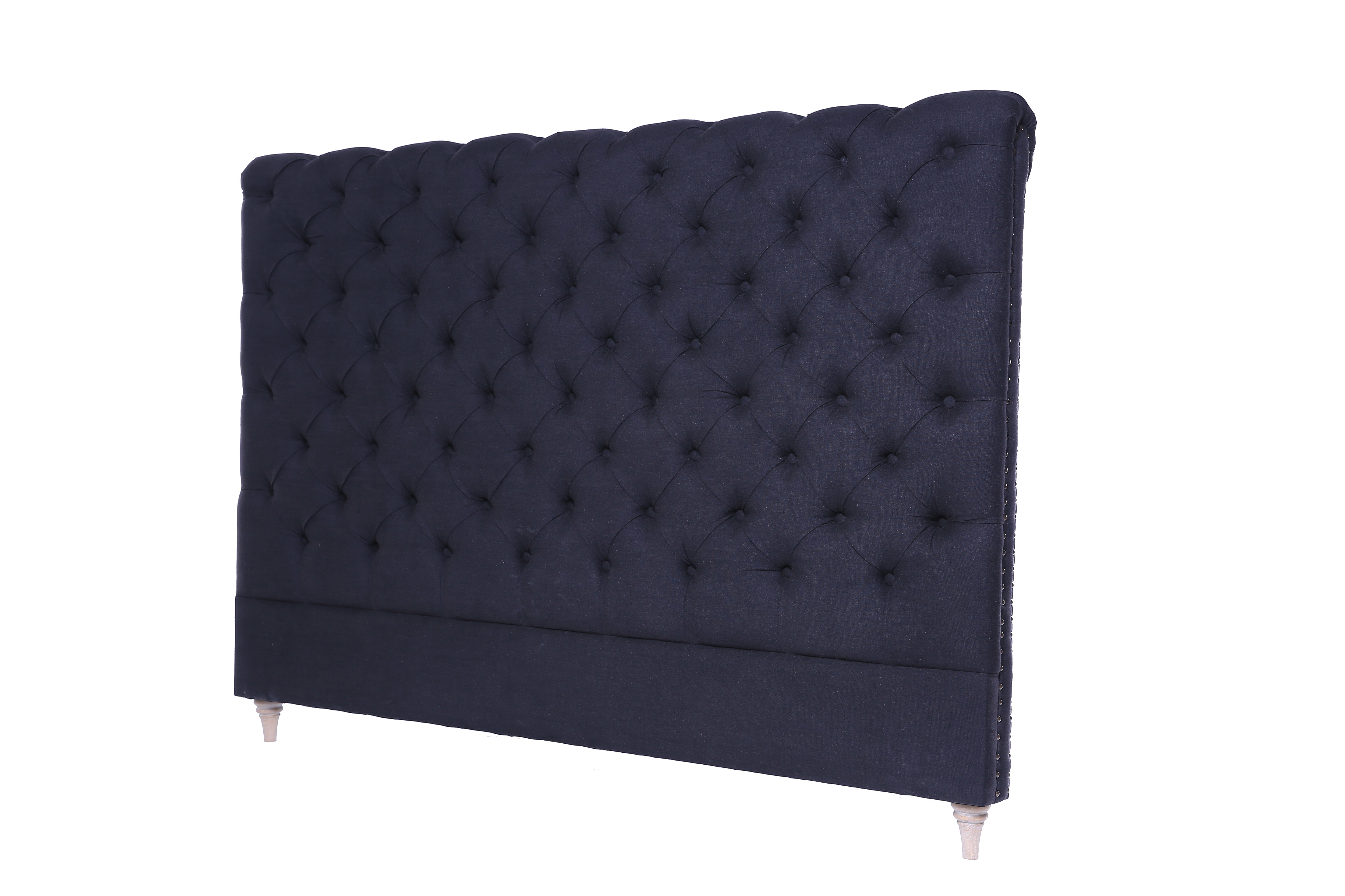 French country style wooden frame headboard, button tufted upholstery headboard,french style bed