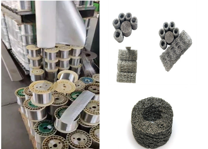 Thickness 10mm Compressed Knitted Stainless Steel Wire Mesh For Chemical Industry