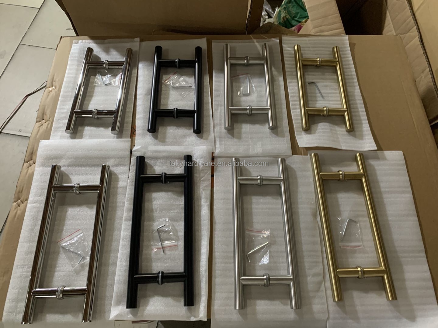 Glass and Wooden Door Handle for Office Sided Push Pull Puxadores para Porta de Vidros