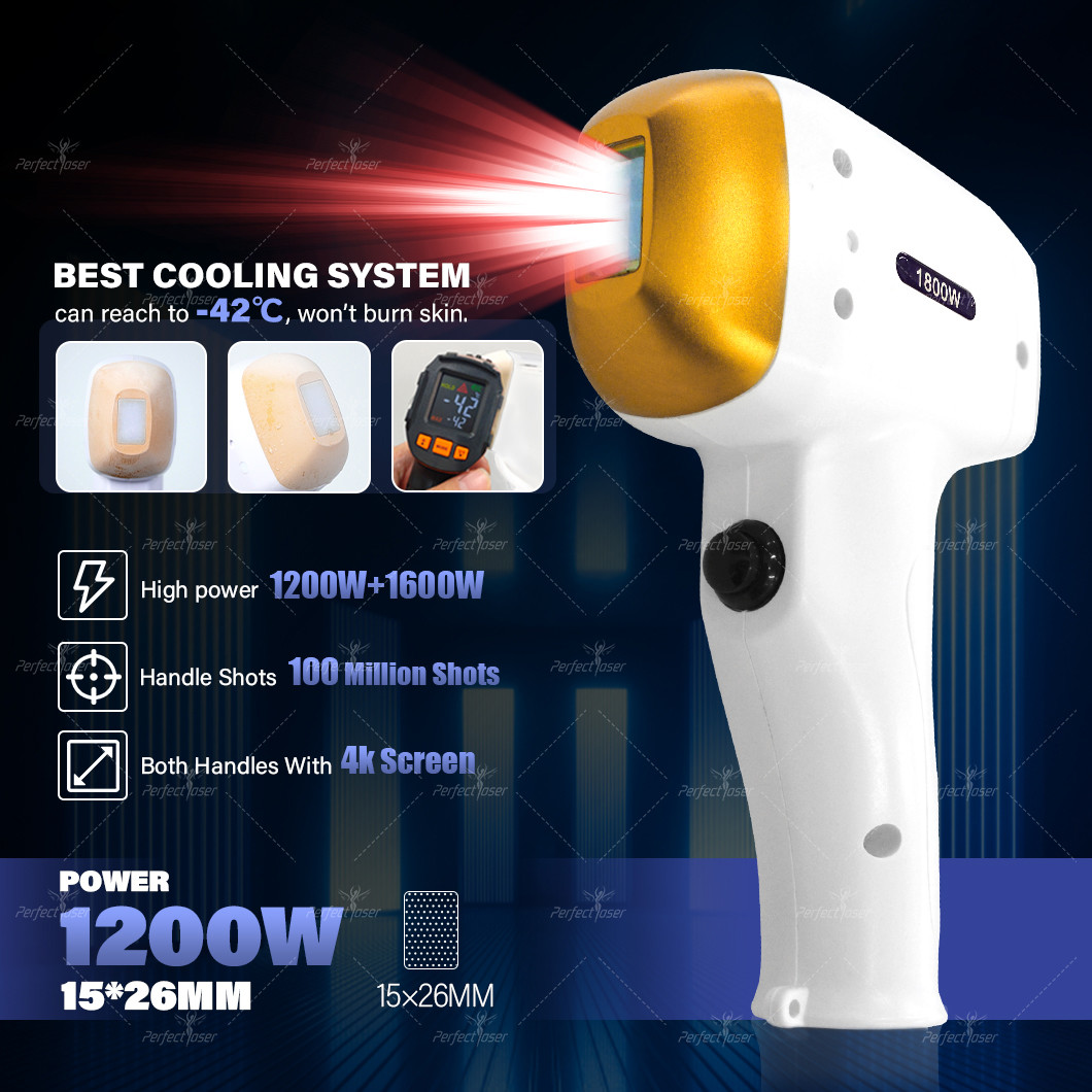 1200W 1600W diode laser hair removal With 1-400ms Pulse and 15.6 Inch Touch Screen Display