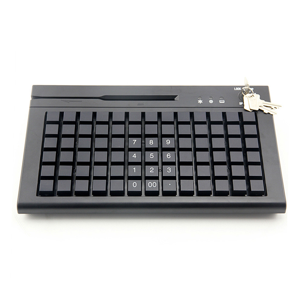 78 Keys Cherry MX Membrane POS Programmable Keyboard With Swipe Card Reader