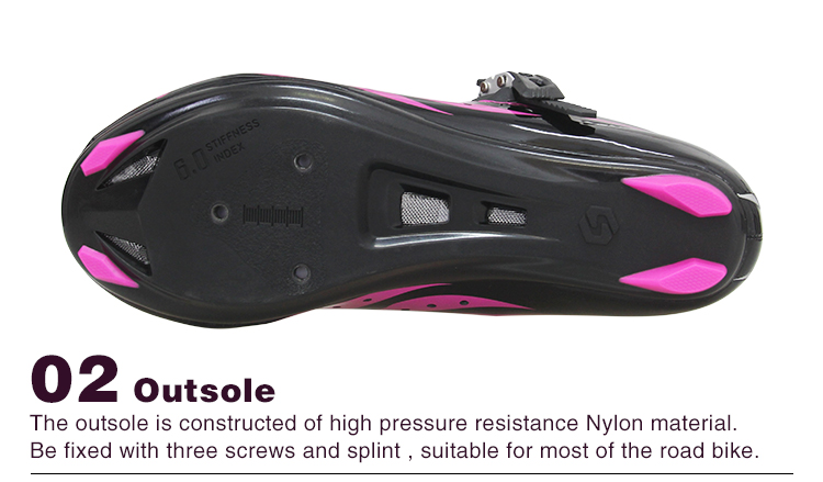 Breathable Ladies Road Cycling Shoes Bright Color Printed Low Wind Resistance