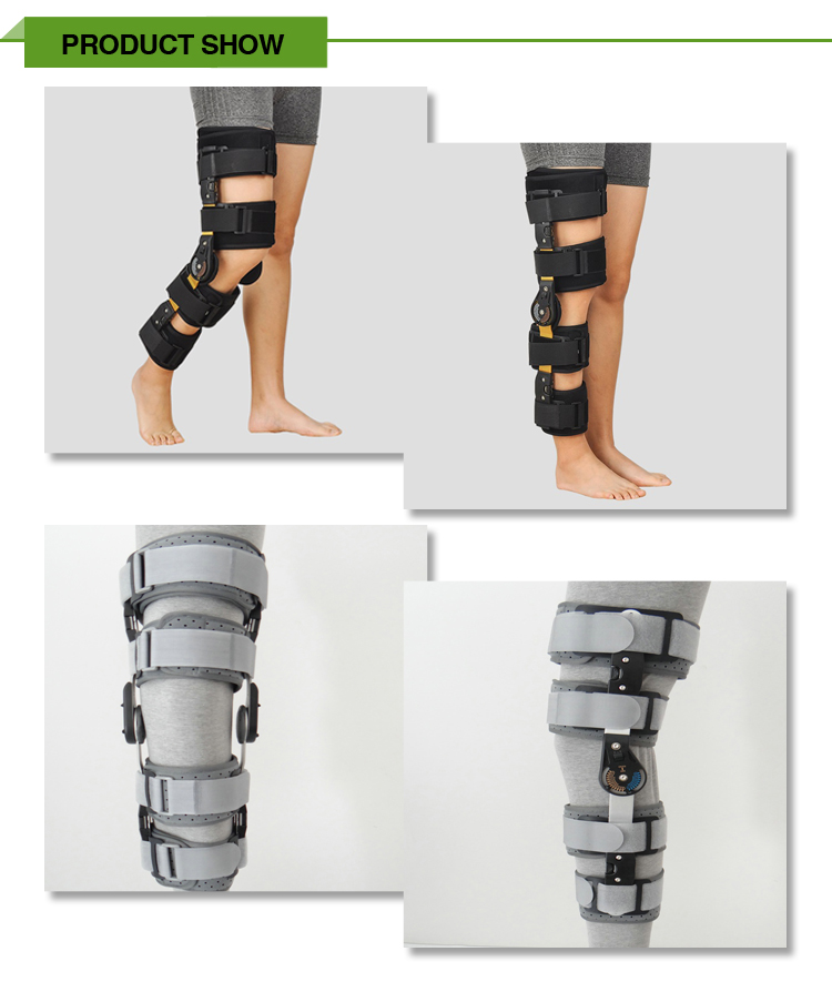 Hot selling good design black adjustable knee orthopedic brace