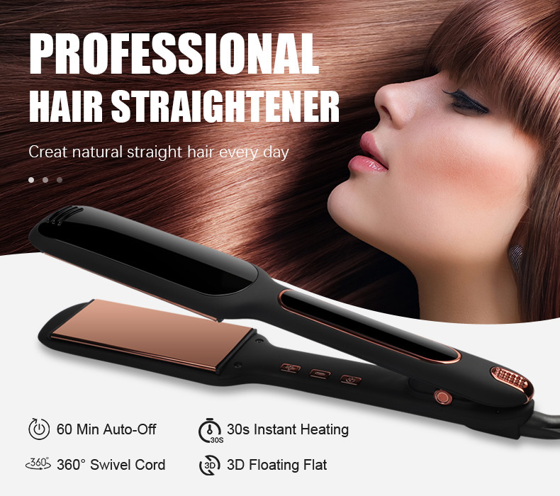 450 Degrees Electric Ceramic Hair Straightener Flat Iron LCD Display