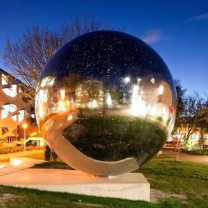 Buy cheap H245cm Hollow Sphere Stainless Steel Sculpture For Outdoor Decoration product