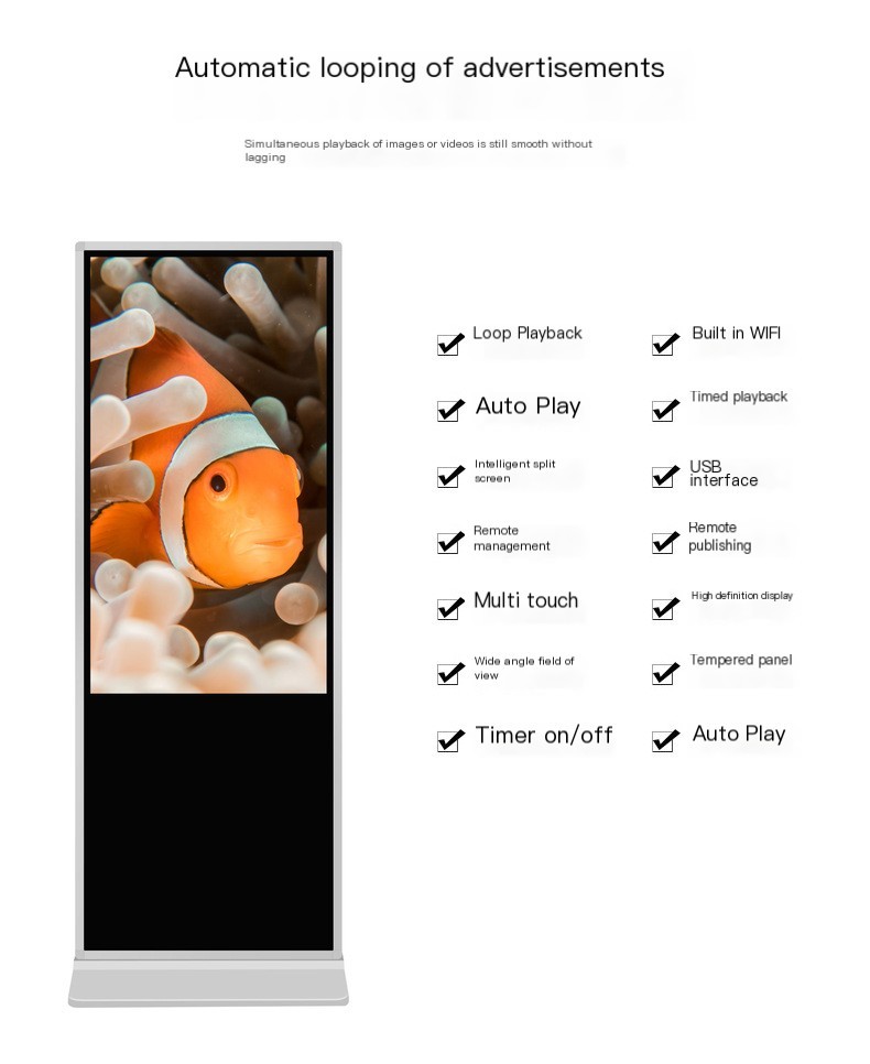 Single Double Sided Advertisement Board 55 Touch Screen Kiosk 1920 X 1080