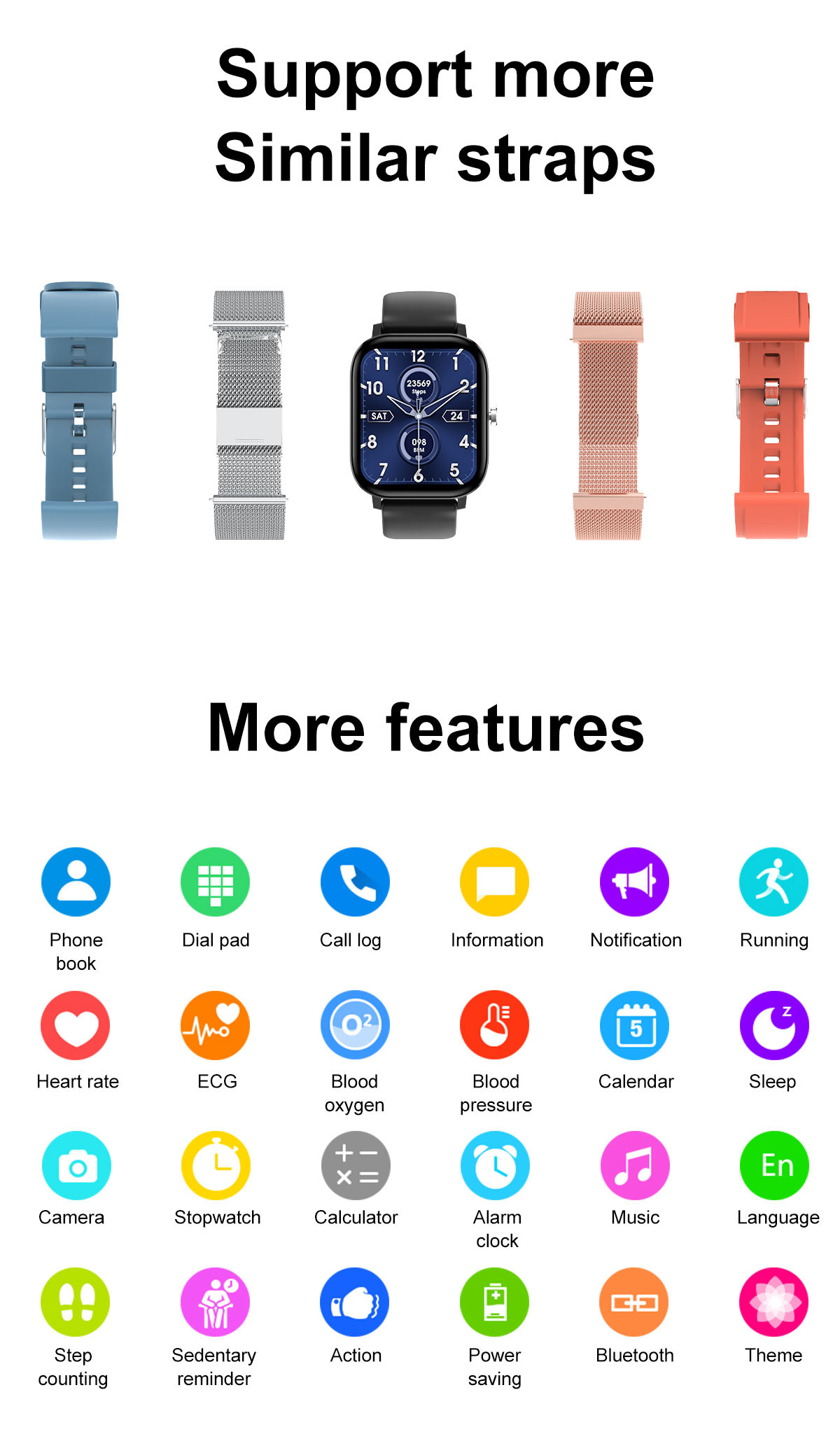 Smart Watch Men Calling 1.75 Inch 420*480P Screen Tracker Fitness Sport Women DT36 Smartwatch W26M