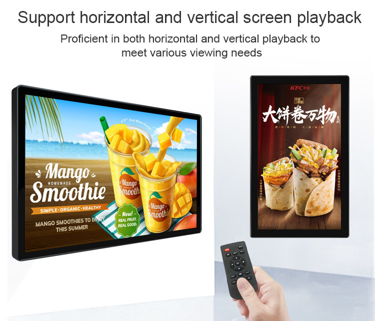 43 inch Super Thin Wall Mount LCD Digital Signage Display With Free CMS Software