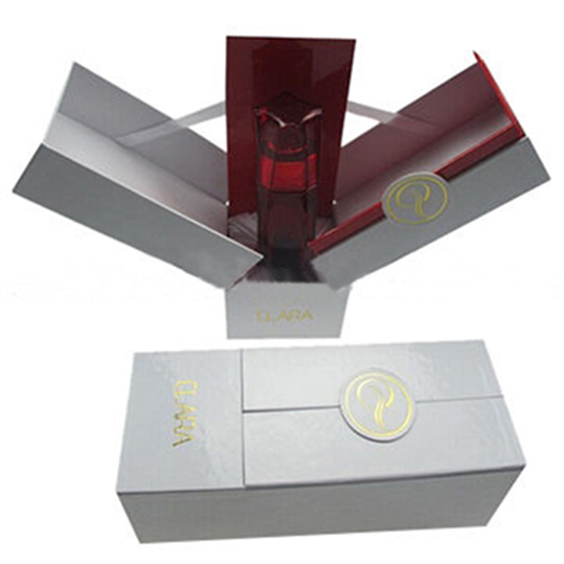 Book Shape Cardboard Perfume Box With Ribbon CMYK Color Printing
