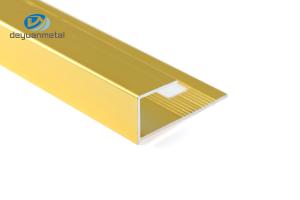 Buy cheap CQM Aluminium Floor Edge Trim Strip , T6 Aluminium Brushed Gold product