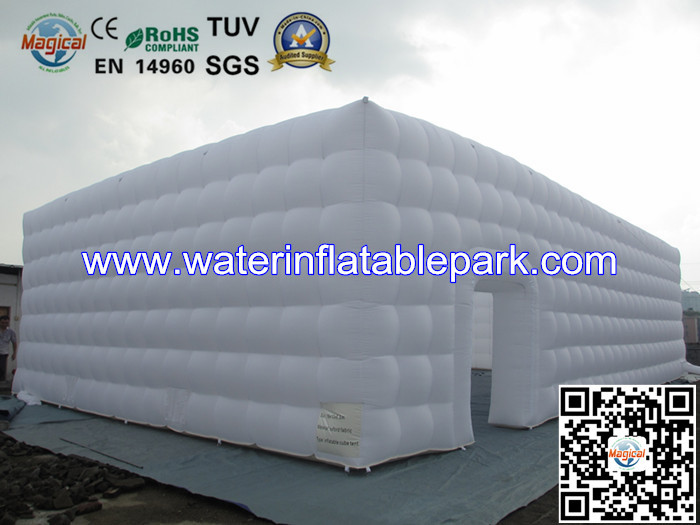 Custom 42 Foot White Inflatable Event Tent , Inflatable Family Camping Tent