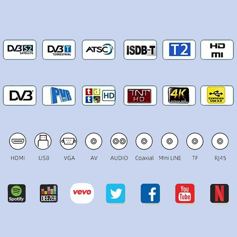 Frameless Smart TV with 97% Screen-to-Body Ratio and 16:9 Aspect Ratio
