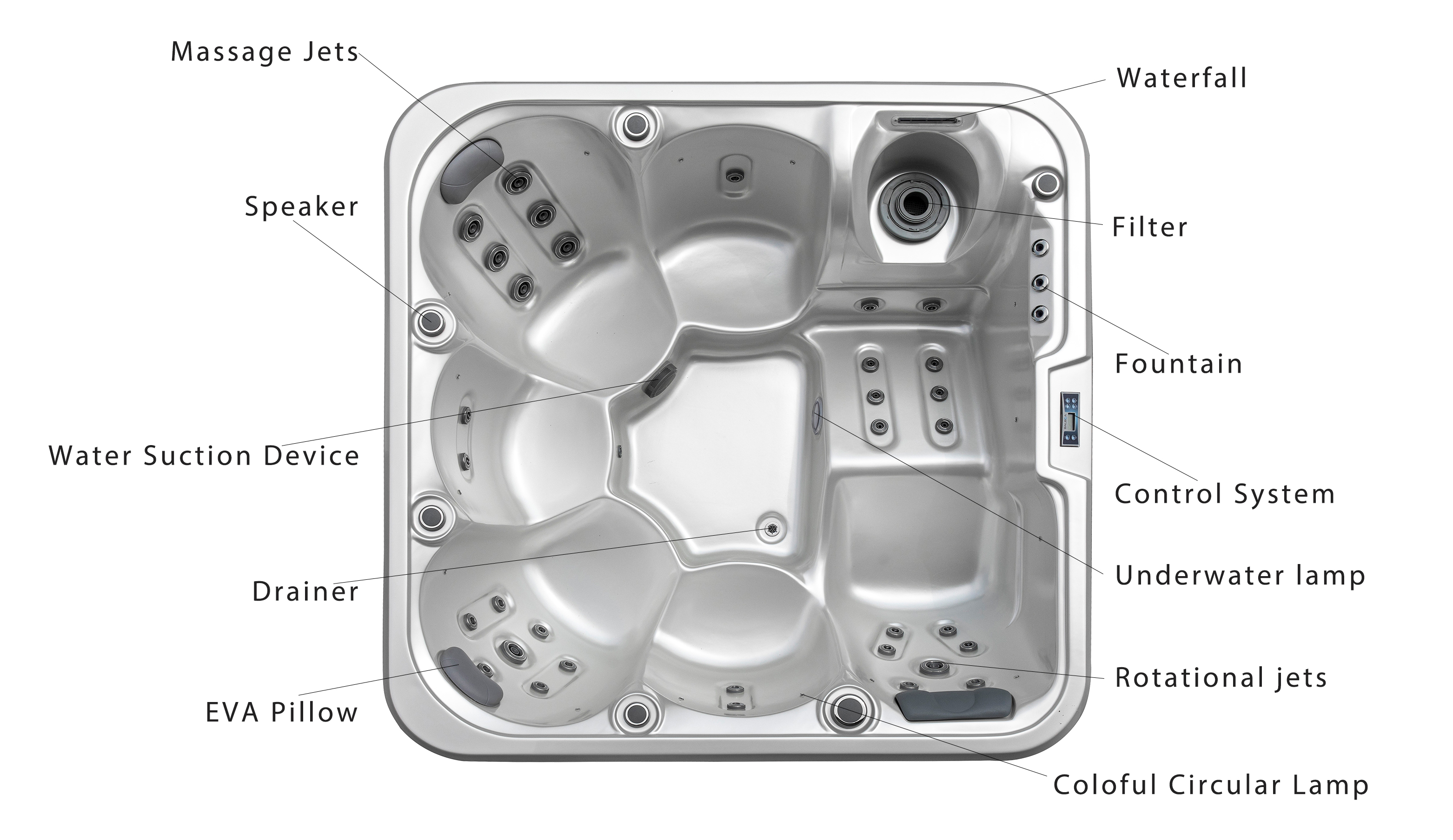 5 Person Balboa Spa Pool Soaking Bathtub Garden Backyard Air Jet Massage Hot Tub
