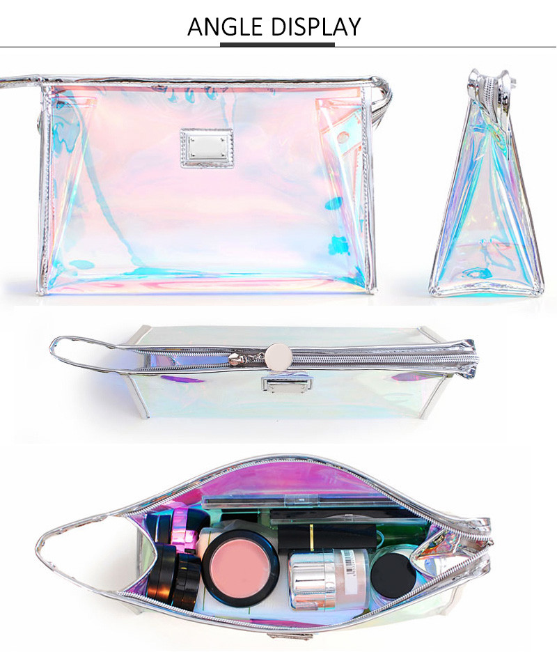 Luxury Rainbow Holographic PVC Cosmetic Organiser Bag