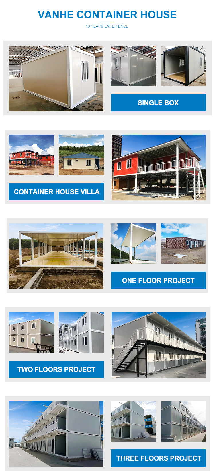 Glass Window 4 Rooms 2 Layers Prefab Shipping Container Homes