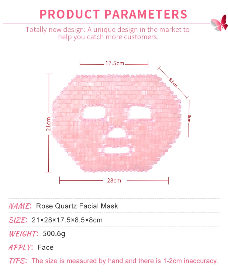 25cm Pink Natural Stone Eye Jade Sleep Mask Wrinkle Remover