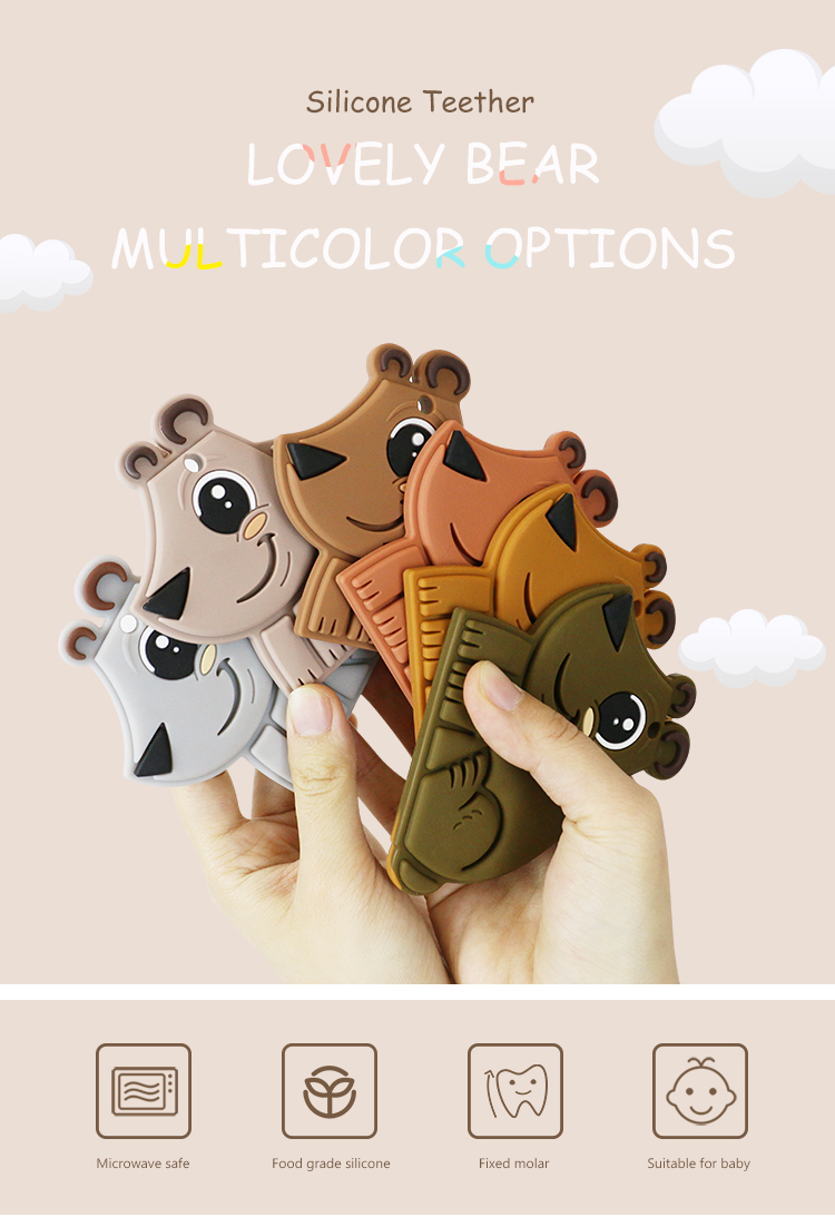 Bear Food Grade Silicone Baby Teether BPA Free Eco Friendly