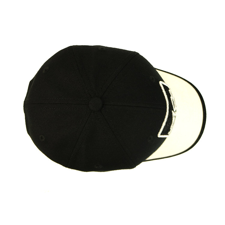Black Flat Embroidery Men Hip Pop Baseball Cap With Metal Buckle