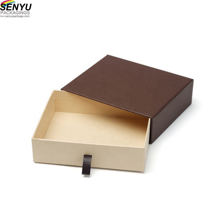 Sliding Drawer Custom Jewelry Gift Boxes with Pull Ribbon