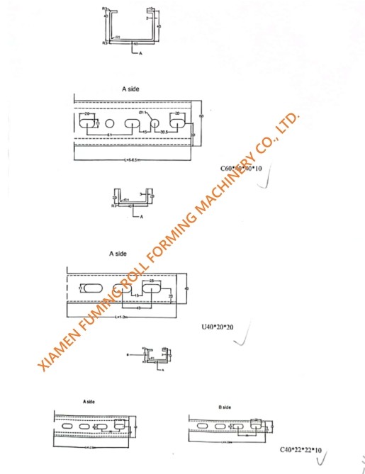CU Purlin Roll Former Equipment Automatic With Hydraulic Cutting System