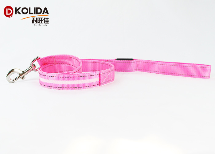 LED Pet Accessories Nylon Solid Safety Glow Dog Leash With Flashlight