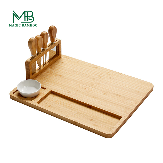 Chopping Blocks Cheese Board Set With Stainless Steel Knife Set Cheese Serving Tray