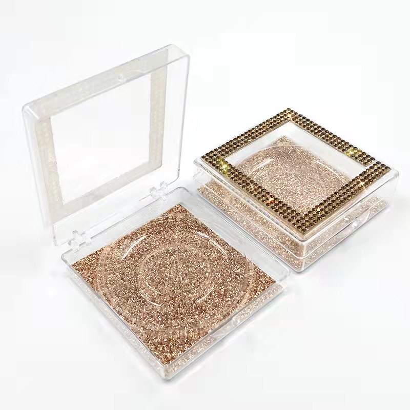Custom Glitter Plastic Paper Eyelash Cosmetic Box Packaging With Insert 18.5g