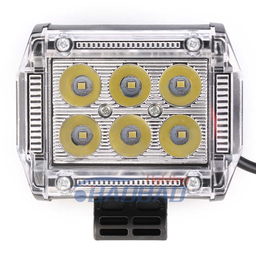 6 LED 18W Flash Multiple Color Universal Auto Spotlight Work Lights