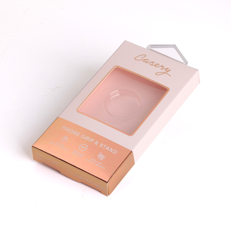 Custom Design Phone Case Packaging Box Window Package Cardboard Boxes White With Hang Hole