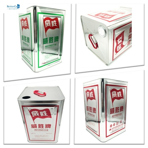 10L Cooking Oil Tin Can , 16 Liter Empty Rectangular Tin Container