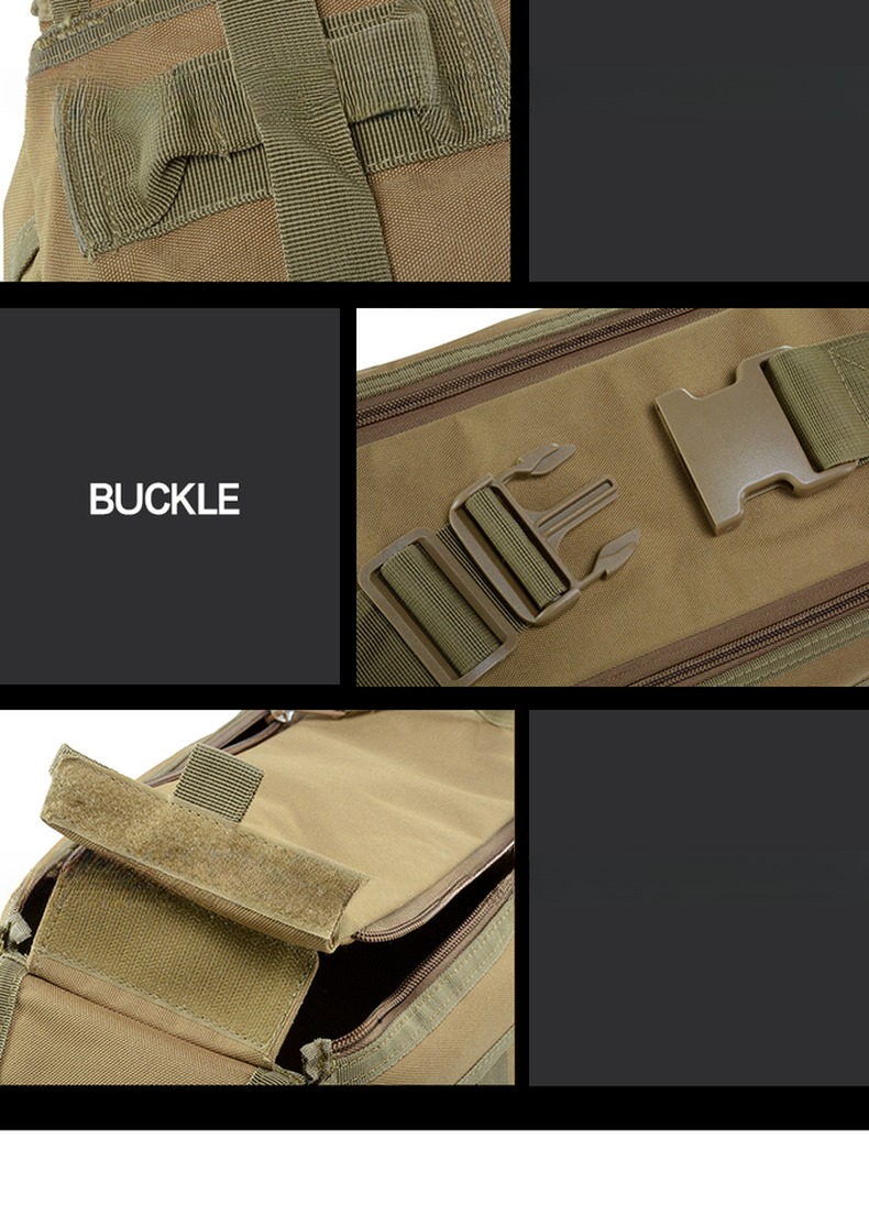 Comfortable Inclined Shoulder Backpack Khaki Bag with External Frame and Three Pockets