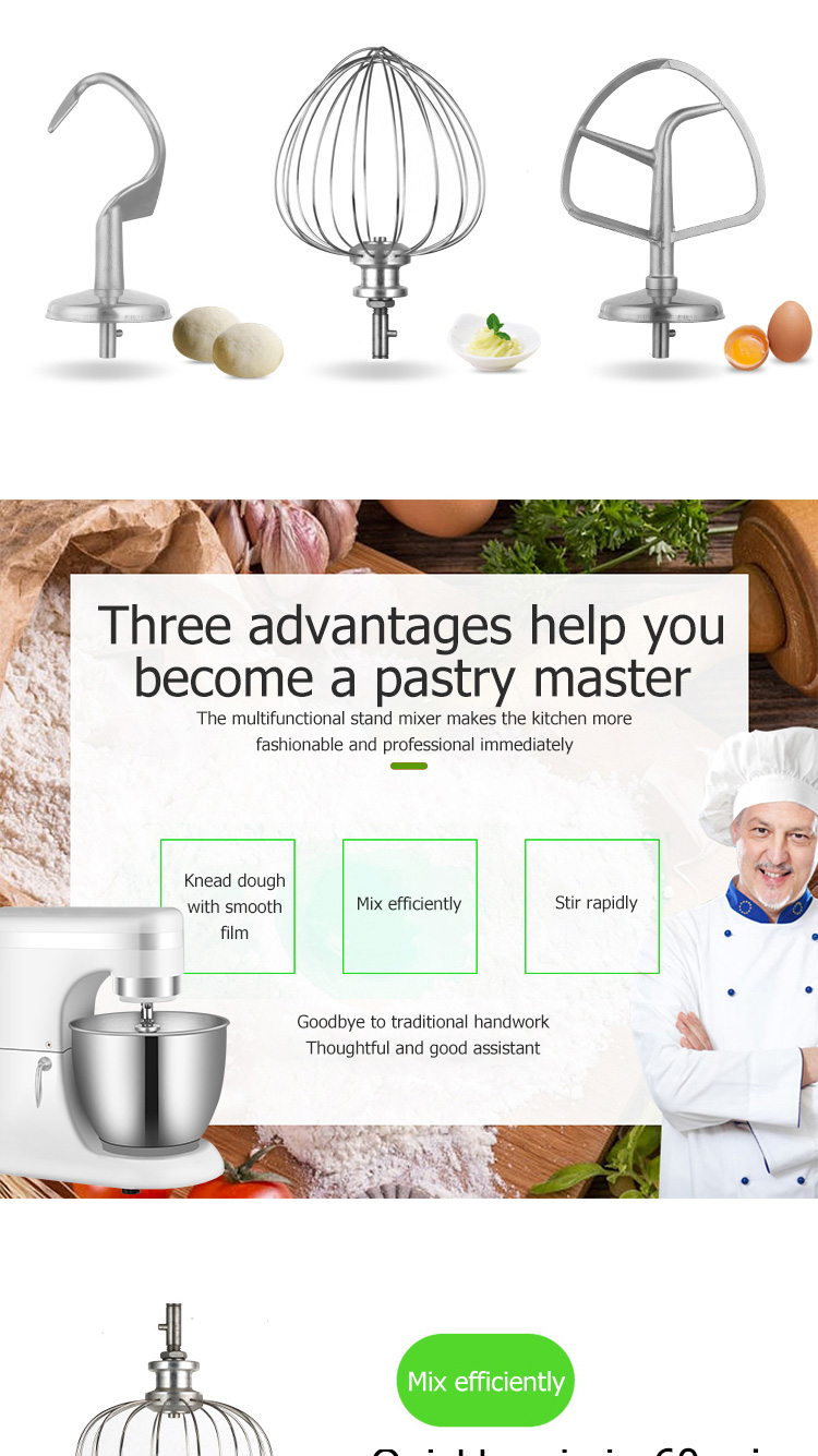 10 Gears Stainless Steel Electric Stand Mixer for Bakery Applications Long Service Life
