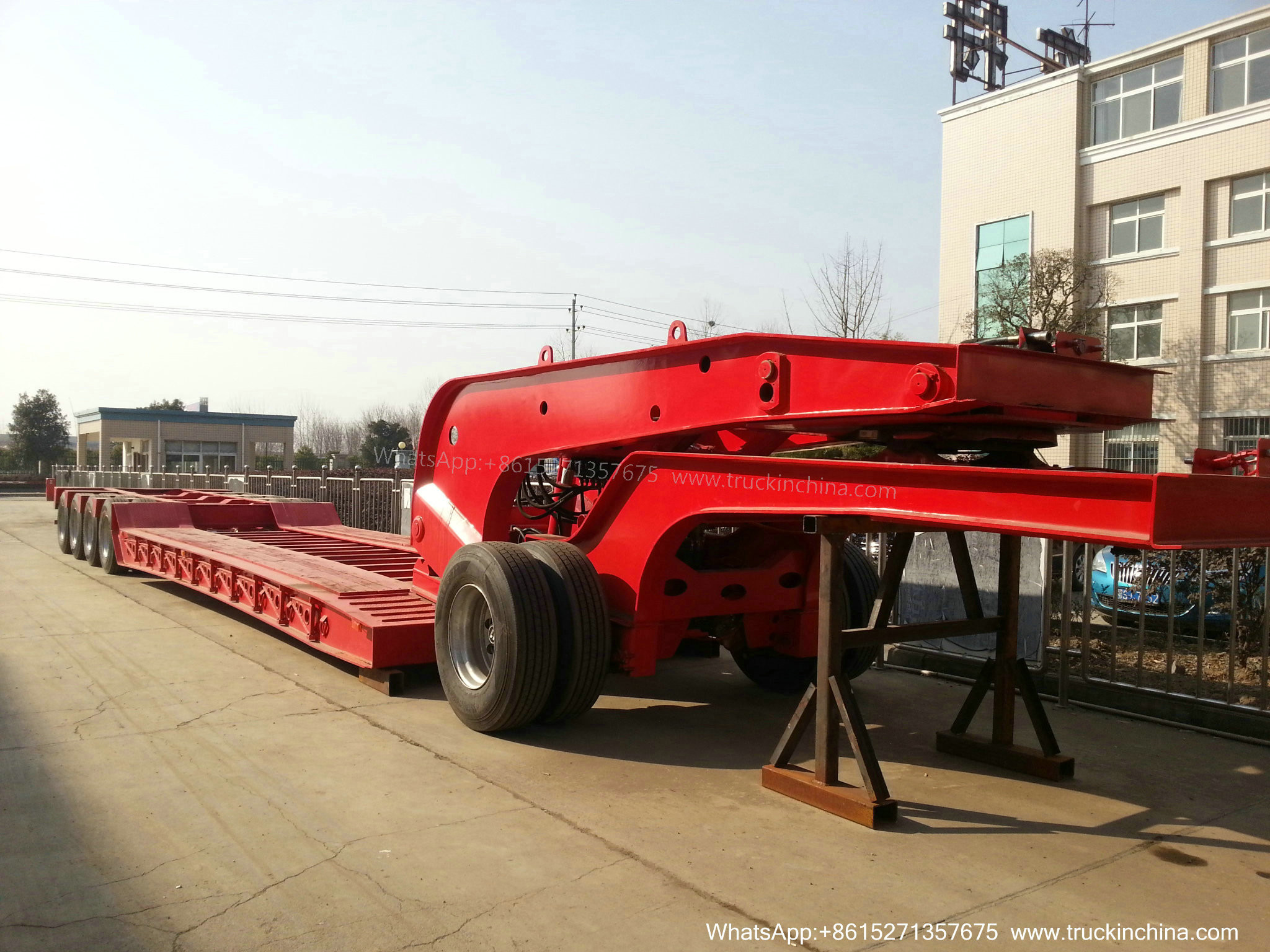 Gooseneck Lowbed Trailer Dolly for Heavy Duty Heavy Machine Lowbed Semi Trailer 80 ton 100Ton WhatsApp:8615271357675