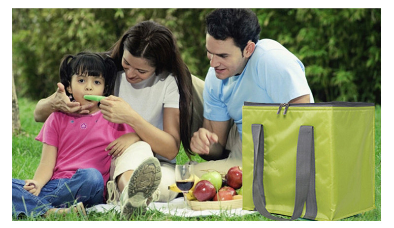 Foldable Square Aluminum Foil Insulated Lunch Cooler Bags