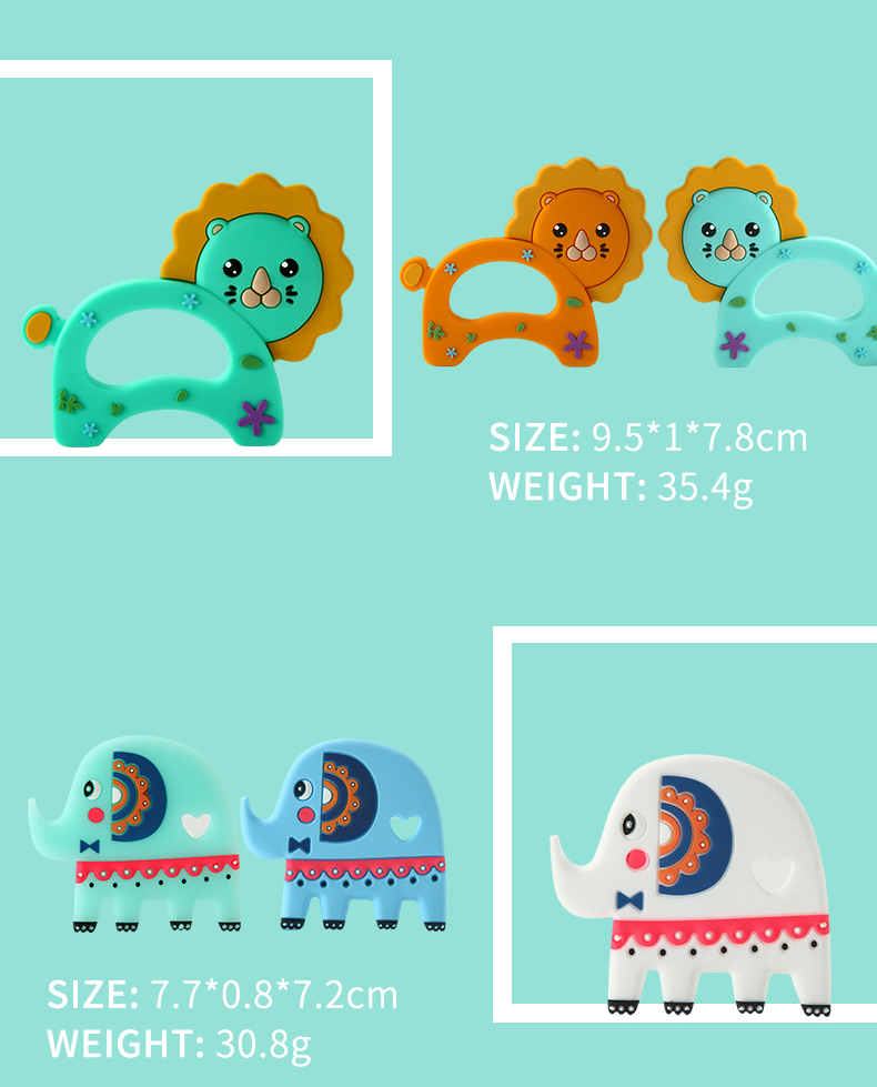Animal Cat Kitten Silicone Baby Teether BPA Free For Toddler Teething