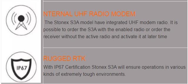 IP67 Stonex Brand 800 Channels GPS IMU Tilt Base And Rover RTK GNSS Stonex S850A/S3A