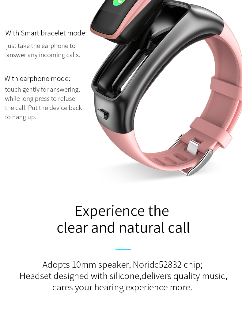 Smart 2 In 1 BT ECG Smart Watch IP67 Heart Rate Monitor Wristband