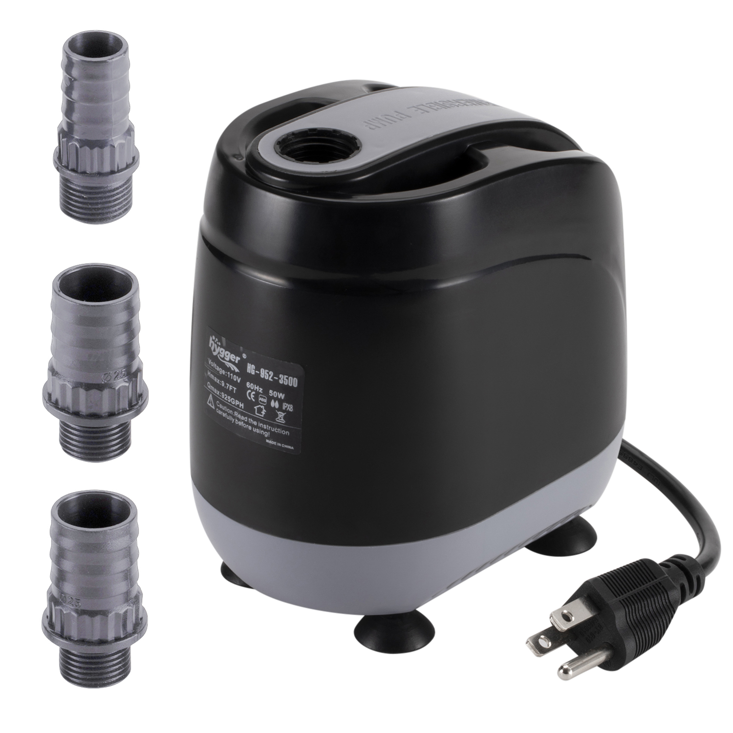 Hygger 50W submersible water pump for aquarium fish tank pond hydroponics fountain spray pump