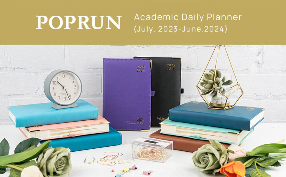 PU Leather Embossed Daily Planner 2024 Professional Desk Organizer Weekly Agenda