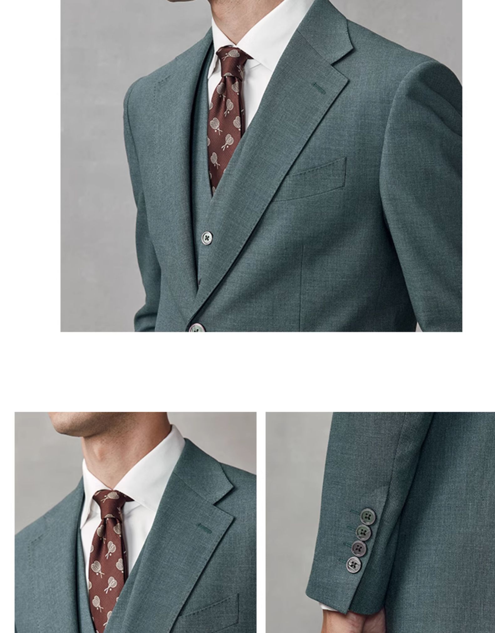 Formal Business Jacket in Grass Green Wool/Silk Fabric for Men's Slim Fit and Design