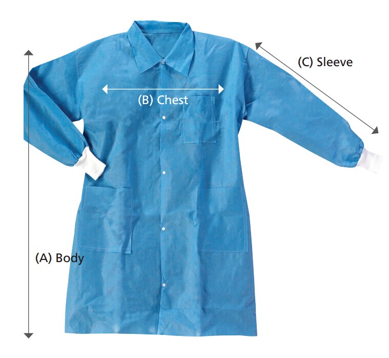 Eco Friendly 75gsm Disposable Nonwoven SMS Lab Coat For single use
