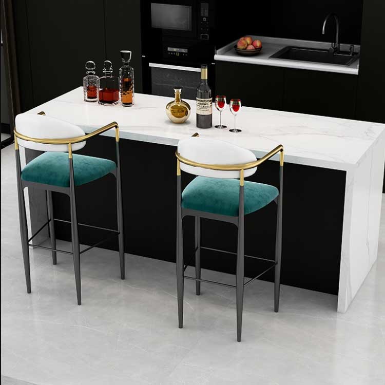 62.9 Inch Bar Table Stool Set White Marble Wood Grain Thickness 25mm With Chairs