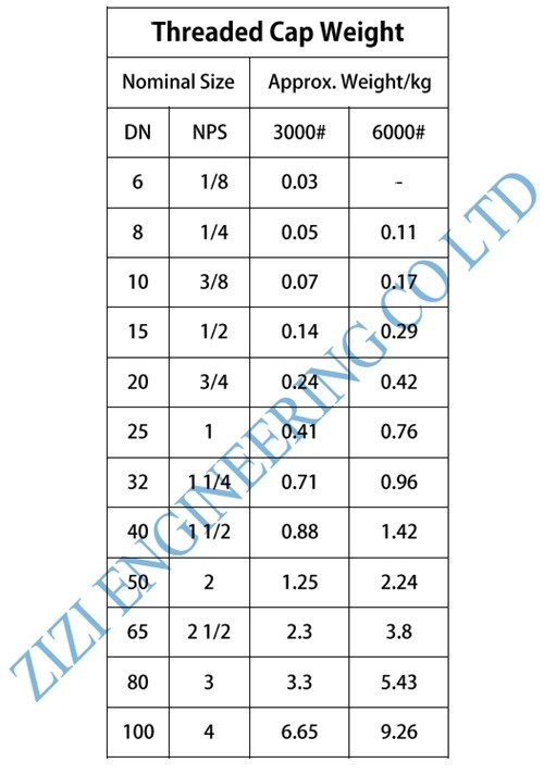 BSP Female Threaded Steel Pipe Caps 3 / 8 " 6000 # ASTM A182 F91 3000 LB Thickness
