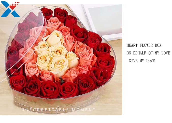 Waterproof Acrylic Heart Box , 9 18 36 Holes Clear Acrylic Favor Boxes