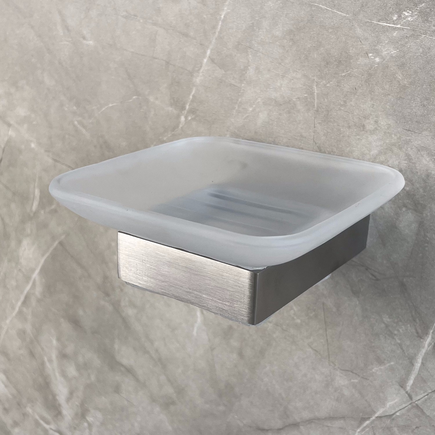 Stainless Steel Soap Dish Holders Glass Wall Mounted Bathroom Accessories