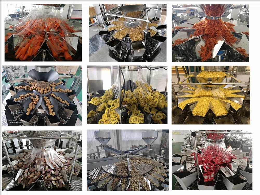 10/14 Heads Multi Head Combination Weigher For Dry Fruit Candy Snack