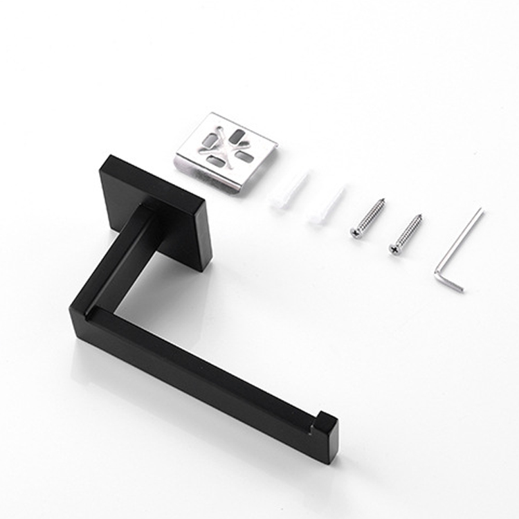 Matte Black Toilet Rolling Paper Holder Wall Mounted 160.5 X 55 X 75 Mm