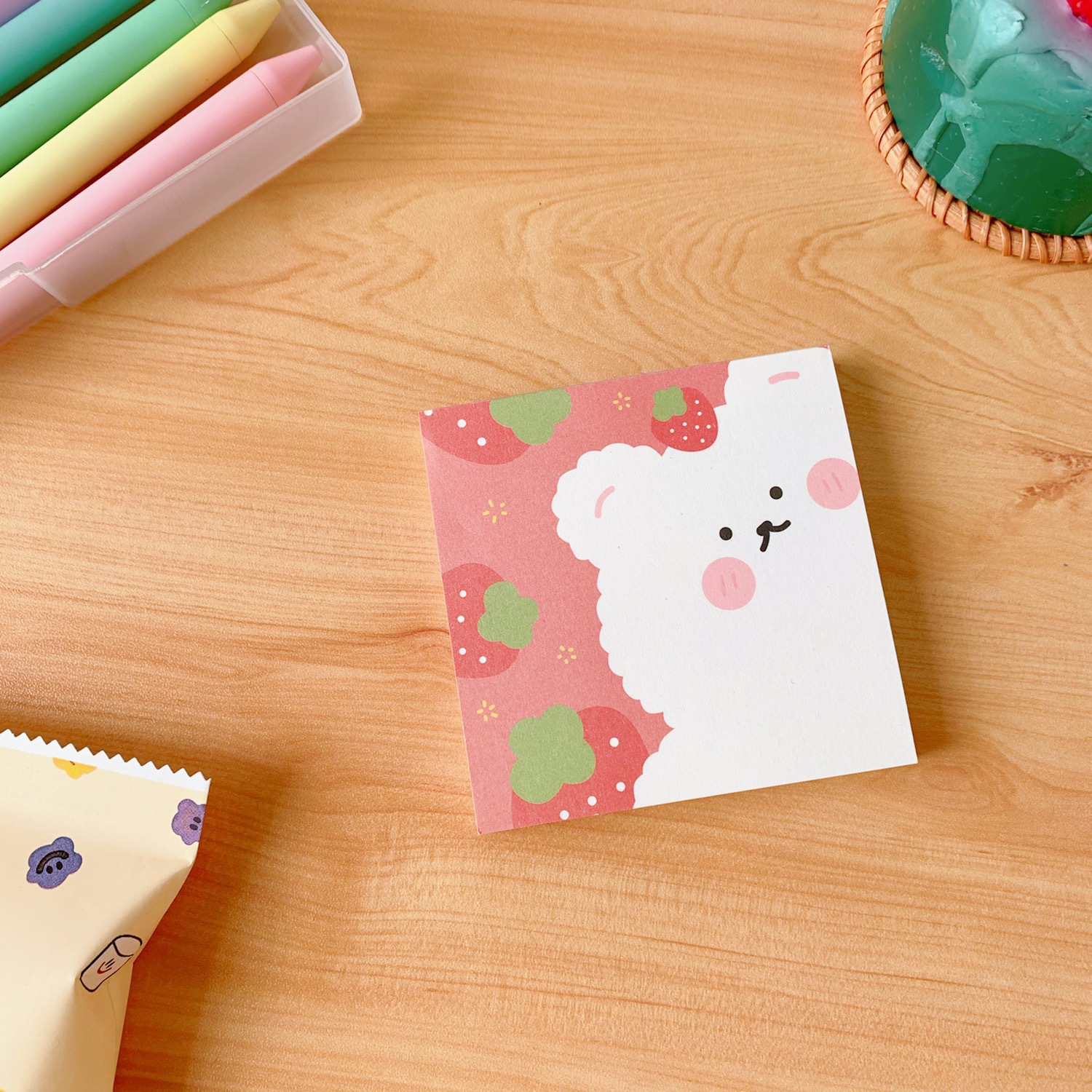 Cute Bear Self Sticky To Do List Note Pad for School Office 2022 Stationery Supplies